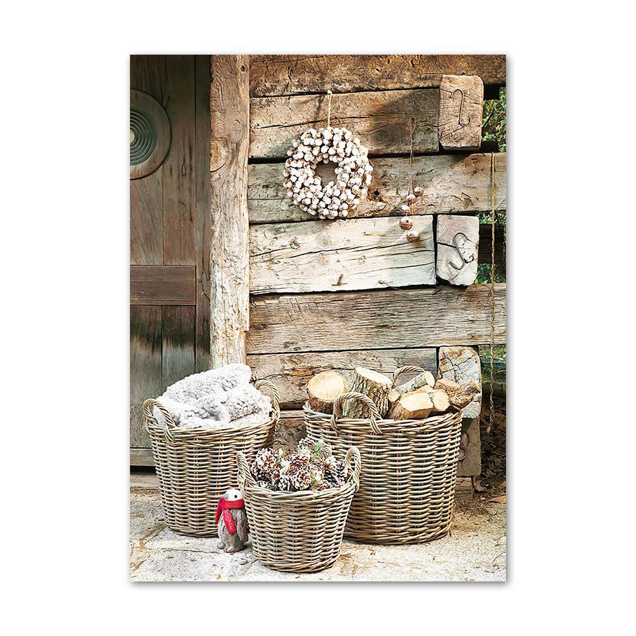 Snow Mountain Deer Squirrel Sheep Pine Leaf Road Wall Art Canvas Painting Posters And Prints Wall Pictures For Living Room Decor