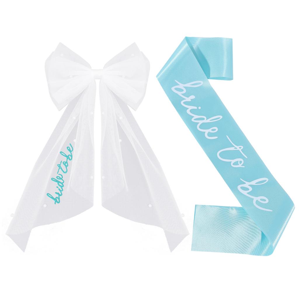 New Bridal Veil Shoulder Straps 2-Piece Embroidered Bride To Be A Wedding Stag Party Accessories