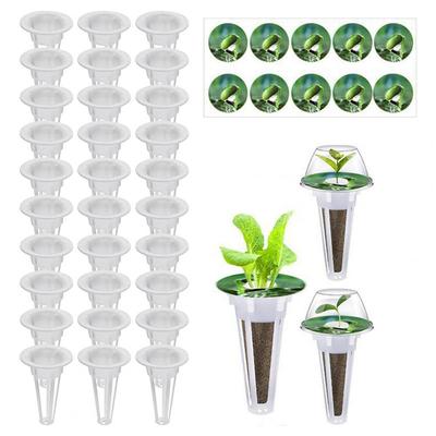 Practical Plant Nursery Cup Plastic Simple Operation Good Plant Grow Basket with Sponges Stickers Set
