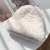 Plush Plush Bucket Hat Warm Panama Hat Outdoor Basin Sun Cap  for Women