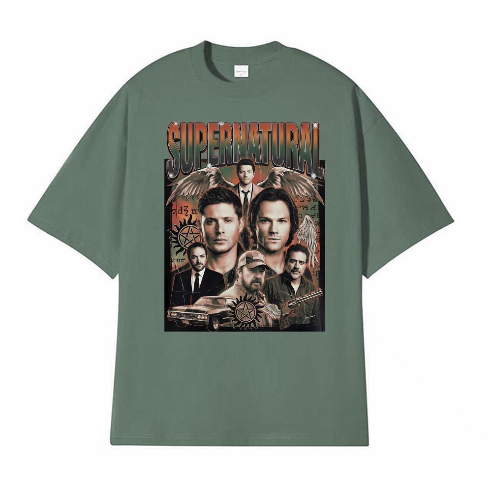 Winchester Family Business Supernatural Carry On My Wayward Son Tshirts Unisex Women Fashion Vintage 100 Cotton Oversized T Shirt