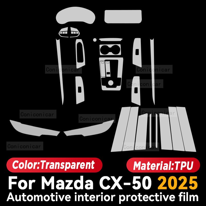 Für MAZDA CX-50 2025 Auto Innenraum Mittelkonsole Instrumentenbrett Schutzfolie Kratzfester Aufkleber Zubehör
