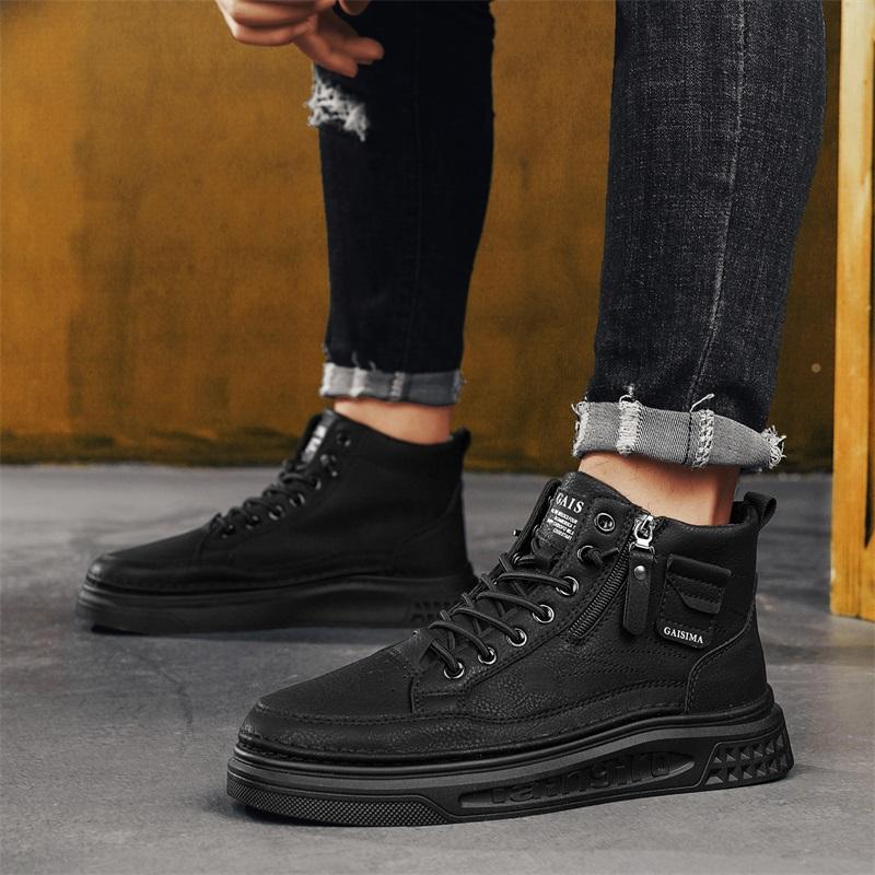 New Men's Classic Fashion High Top Thick Sole Skateboarding Shoes Comfortable Soft Sole Basketball  Sneakers