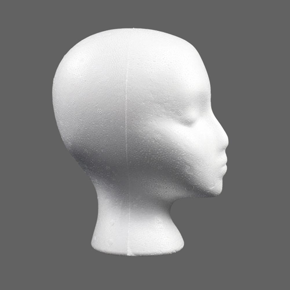 Women Foam Head Practical Styrofoam Foam Head Model Polystyrene Lightweight  Portable Fashion for Home Travel and Salon