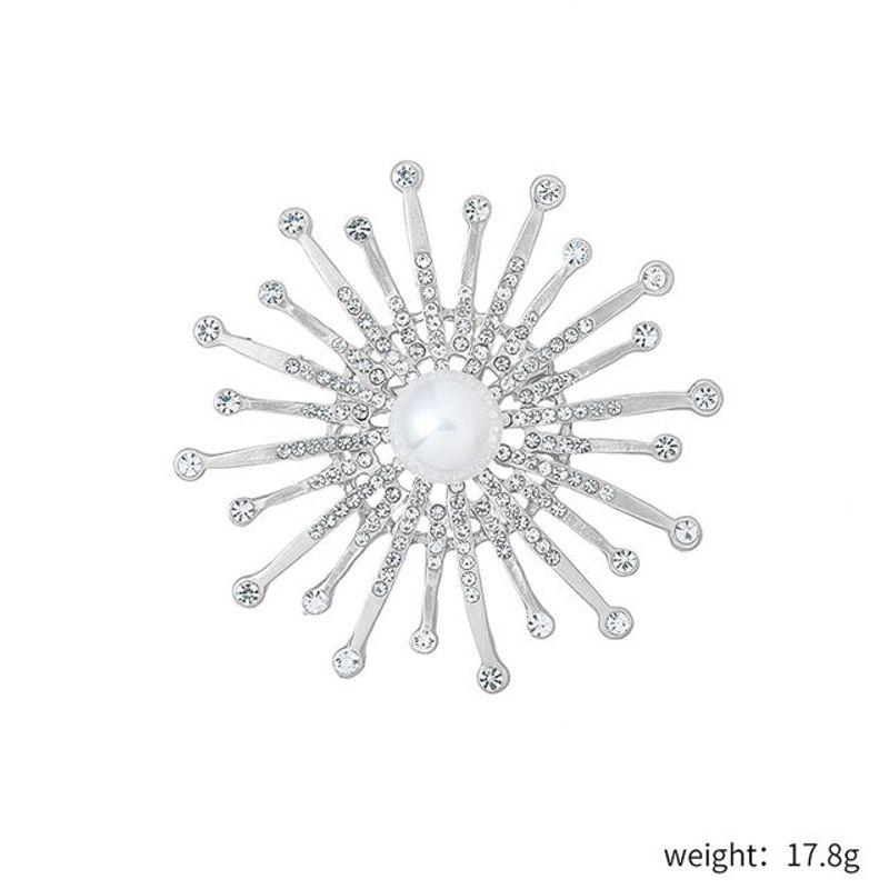 SUNFLOWER Pearl Brooch Pin File Rhinestone Wedding Dress Collar Pin Fashion Fashion Costume Accessories