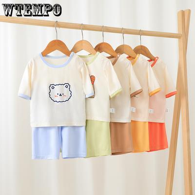 Ensemble d'été pour enfants à manches courtes sept pouces, fin et respirant, vêtements de maison pour bébé, vêtements pour climatisation