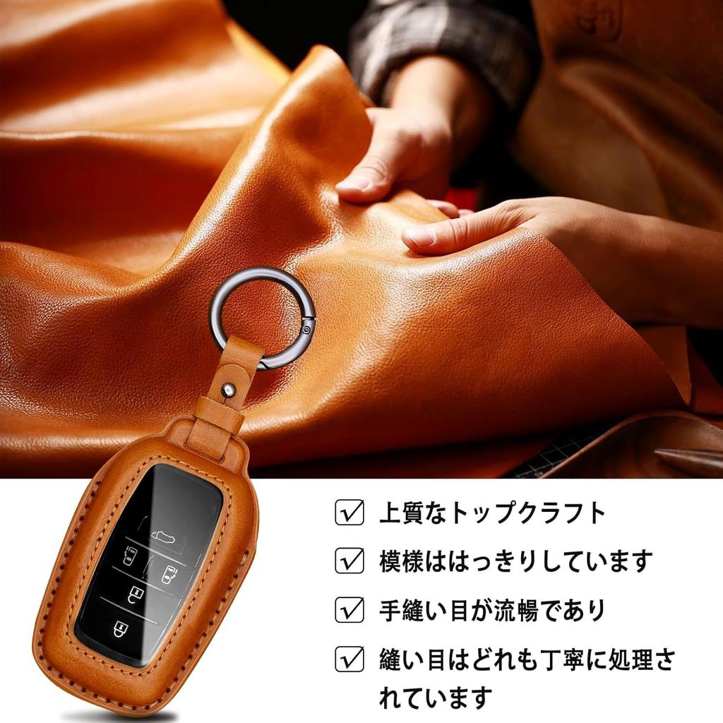 Car Key Case, Scratch-resistant Transparent Leather Key Cover, Smart Key