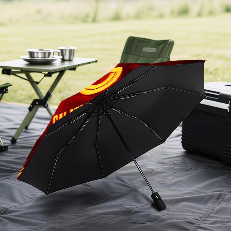 Galatasaray Football Club Automatic Folding Umbrella - 8-Rib Travel Umbrella with Auto Open/Close & Portable Gifts for holidays or birthdays