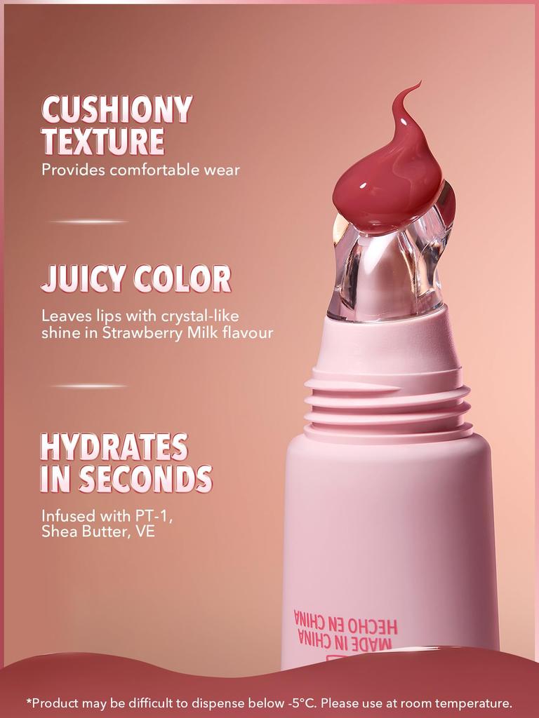 SHEGLAM Crystal Glaze Lip Moisturizing Crystal Sweet Scent Gloss, Jelly, Shine, 8-Hour Lasting, (Strawberry Milk)