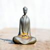 Japanese Iron Zazen Buddha Cast Iron Monk Figurine Minimalist Buddha Statues For Home Decor Mini Meditation Tabletop Home Decor