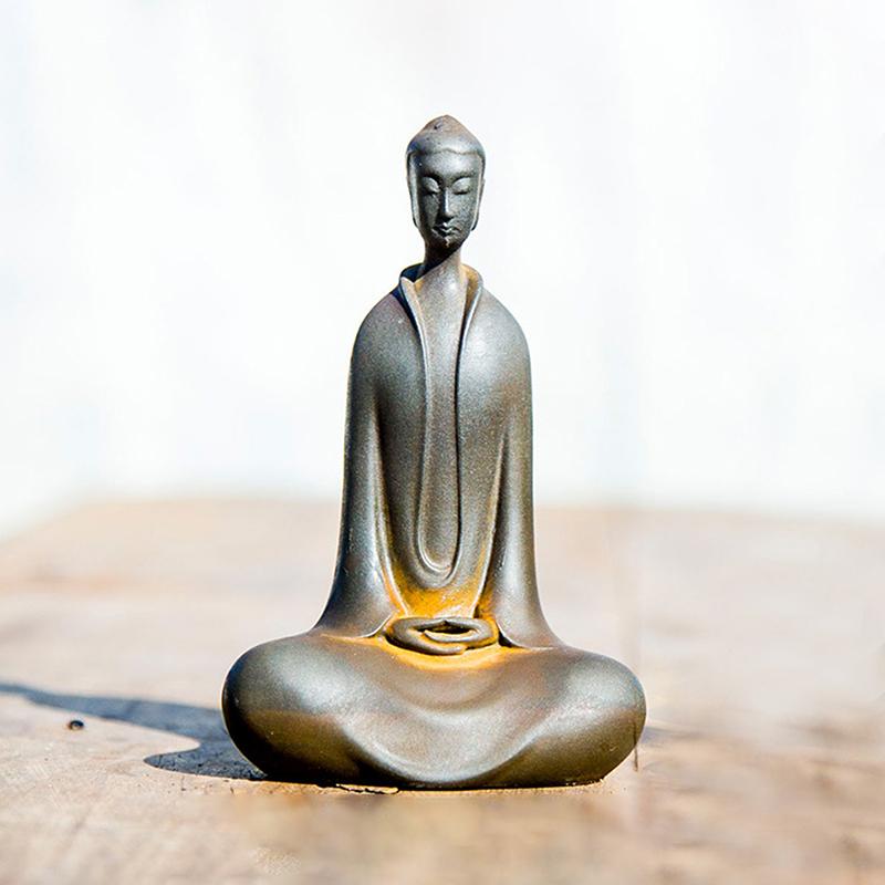 Japanese Iron Zazen Buddha Cast Iron Monk Figurine Minimalist Buddha Statues For Home Decor Mini Meditation Tabletop Home Decor