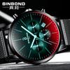 BINBONG Ultra-thin Three-eye Six-pin Multi-functional Symphony Sports Men's Waterproof Blue Watch