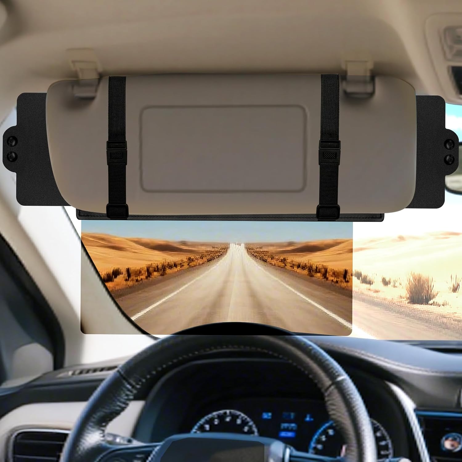 Sun Visor Extender For Car, Visor Extender Sun Blocker, Sun Visor Extender With Anti-Glare Lens Blocks UV & Sunlight, Adjustable Car Sun Visor For