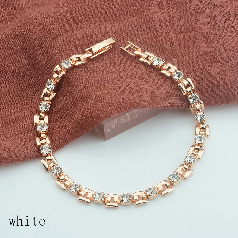 9 Color Women Girls Pink/Green/White/Red/Blue Cubic Zircon Stone Bracelets Wrist Square Shaped Bracelets