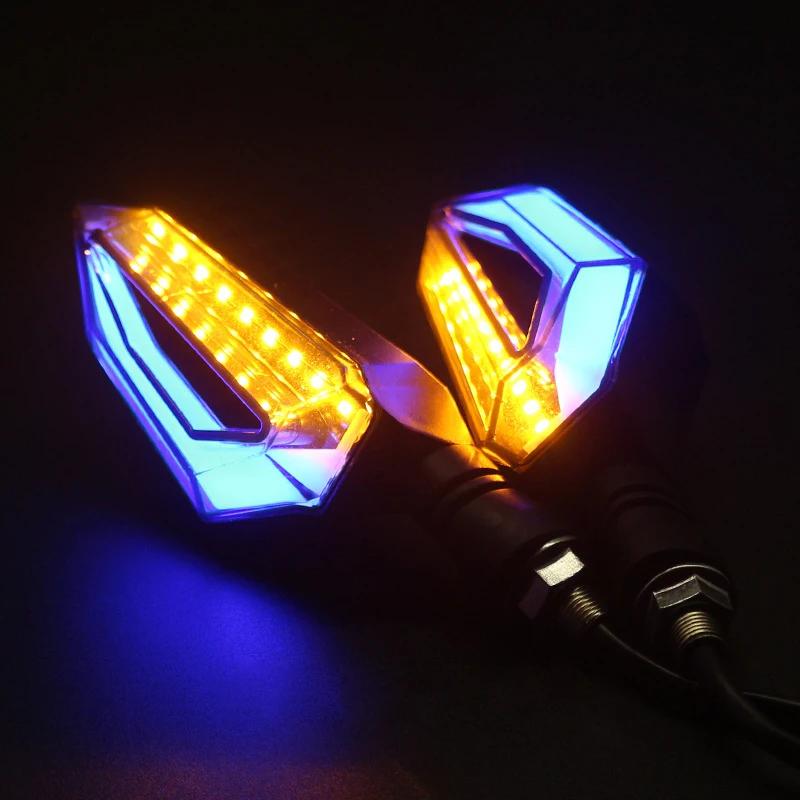 Motorcycle LED Turn Signal Light Universal Daytime Running Lights Indicator Blinker Braking Lamp 10MM 12V Moto Turn Signal Light