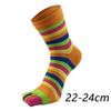 New Women Toe Socks Funny Five Fingers Socks Colorful Striped Printed Rainbow Cotton Breathable Women's Short Socks