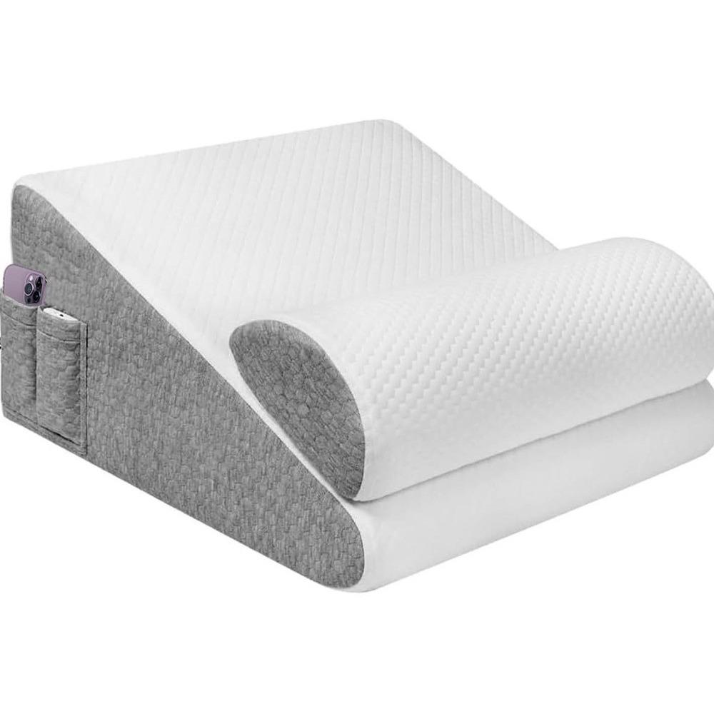 

2Pcs/set New Sleeping Memory Foam Triangle Pillow Removable Breathable Fabric Bed Wedge Pillow Washable Cover Neck Pillow