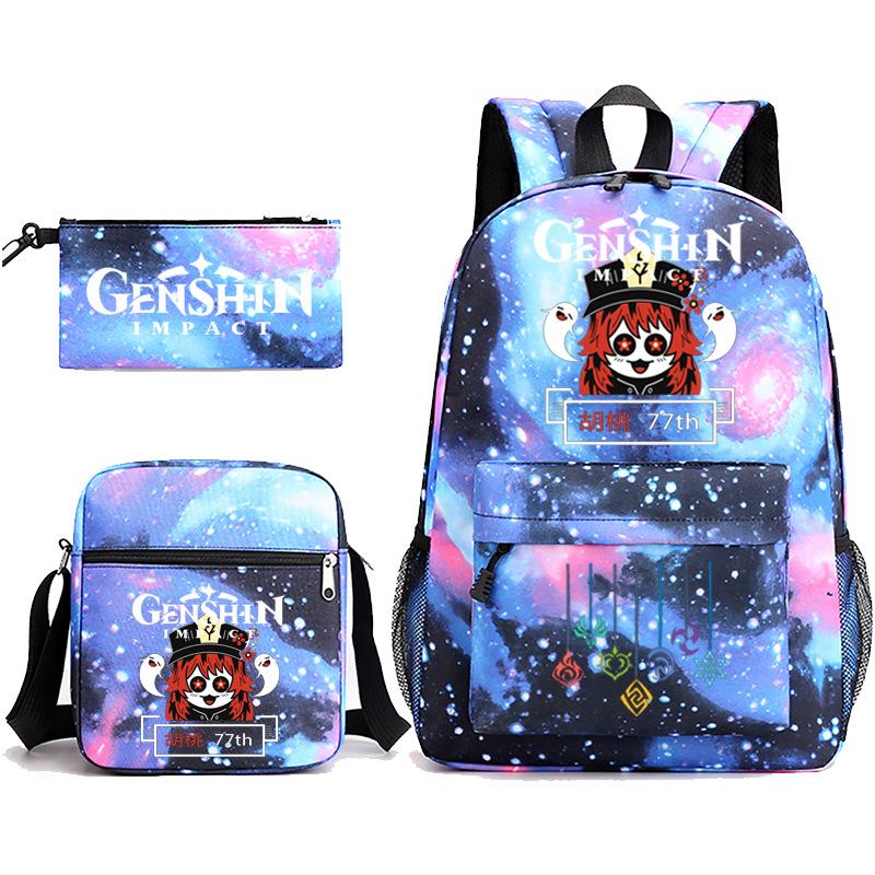 Three-piece Backpack Versatile High School Travel Bag