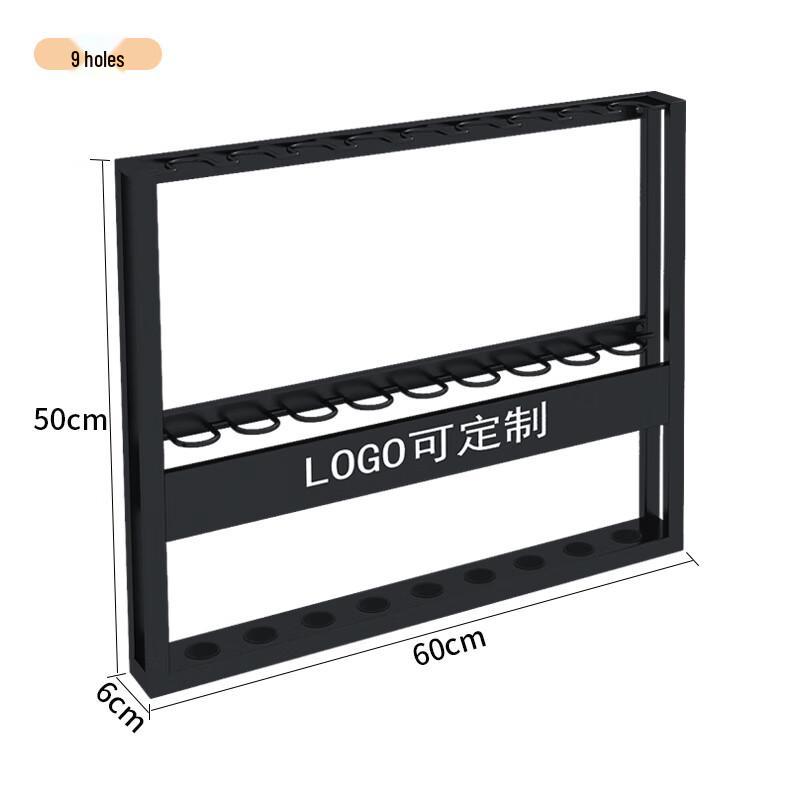 Metal 12-Hole Wall-Mounted Billiard Cue Rack