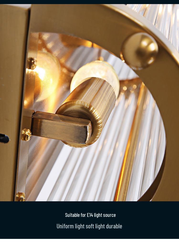 American Crystal Wall Lamp: Minimalist Nordic Stainless Steel Fixture for Living Rooms, Staircases, and Bedrooms.