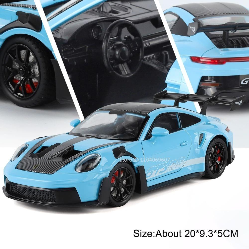 1:24 Scale 911 GT3 RS Miniature Sports Car Model Toys Alloy Diecast Doors Opened Pull Back Shock Absorption Simulation Supercars