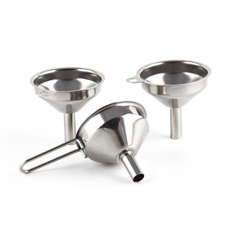 Thickened Stainless Steel Funnel for Home Cook Conical Liquid Transfer Funnel with Hanging Hole Spices Pouring Tool