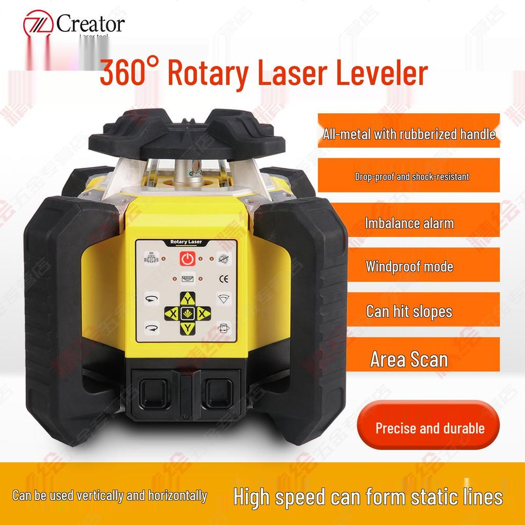 Creator Laser Level with Red and Green Light - Fully Automatic Electronic, Vertical and Horizontal Measurement, Shockproof Design