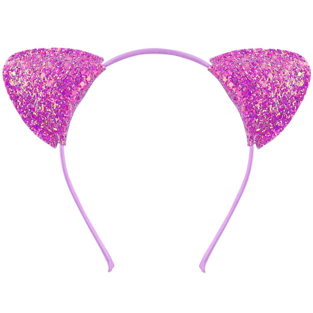 Party Delicate Glitter Cat Ear Headband Hair Band Hair Hoop for Women Girls for Party Celebration and Daily Wearing