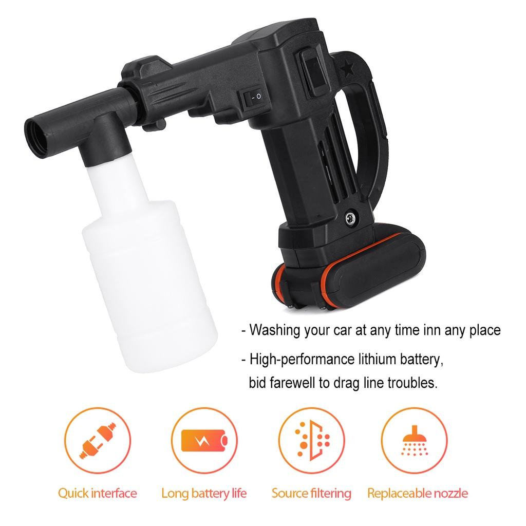 250W 6500mAh High Power Washing Machine ABS Wireless Lithium Battery Car Washer High-pressure Black 21V
