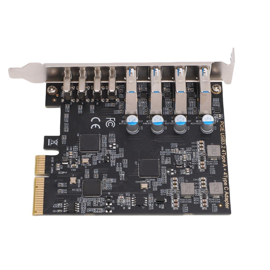 PCIe To USB 3.2 Gen 2 Card 8 Ports 4xType C 4xType A 10Gbps Bandwidth PCIe Expansion Card Support for Windows System