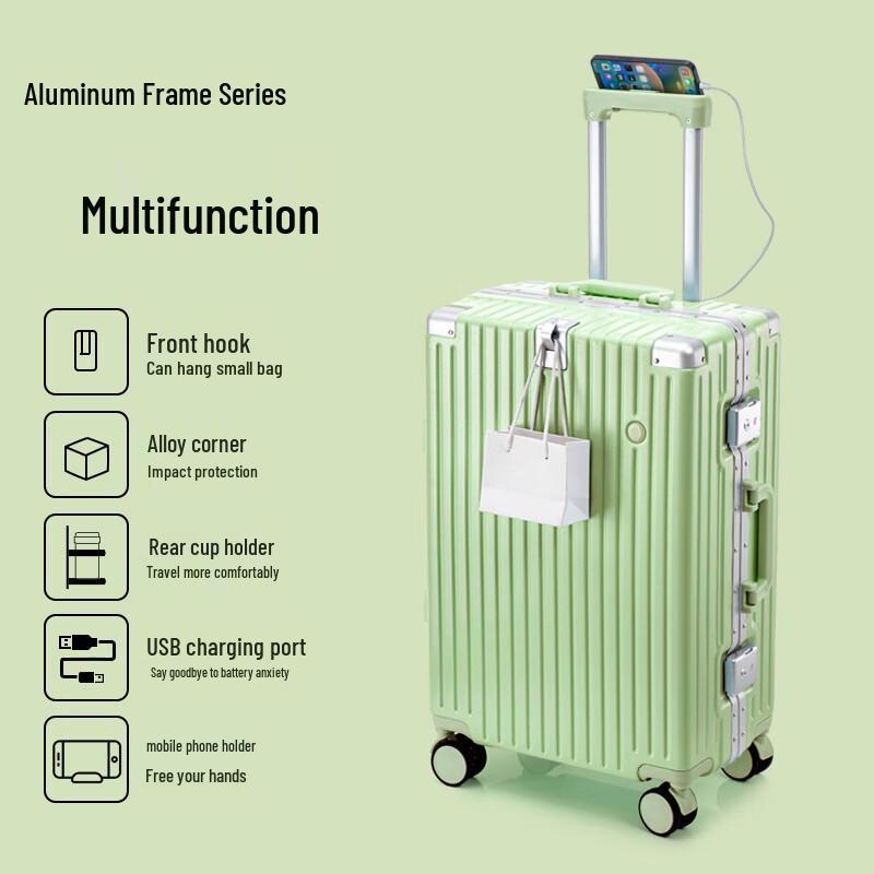 Zhilv Premium Aluminum Frame Spinner Luggage 20-inch