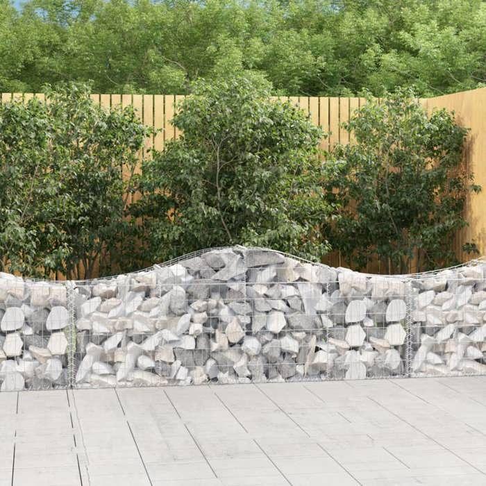 VidaXL 5x Paniers à Gabions Arqués Cages à Gabions Arquées Murs de Gabion Barrières de Jardin Terrasse Extérieur 3145391