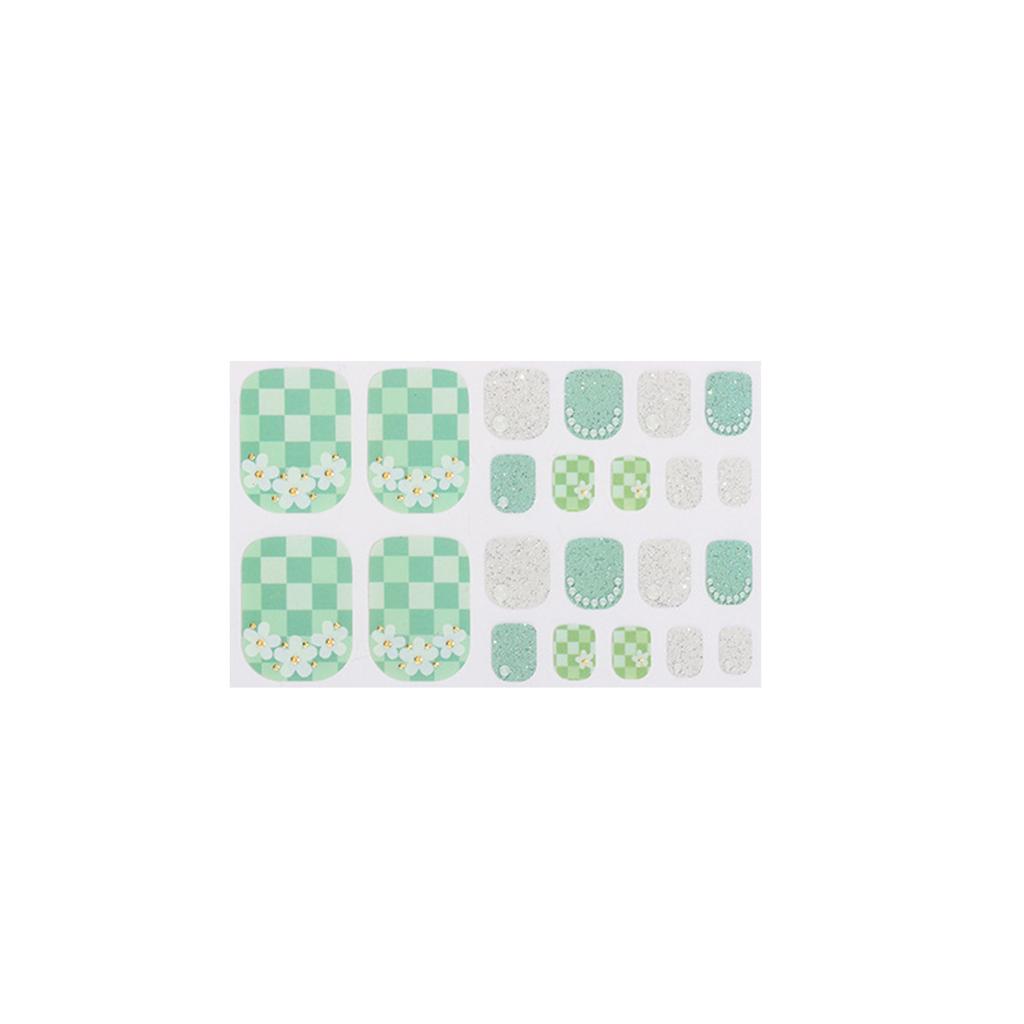 22tips/sheet Toenail Sticker Full Cover Waterproof Non-toxic Sticker Foot Toenail Tablets Nail Sticker DIY Nail Art Tool