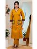 Party Wear Women Cotton Embroidered Kurta Pant Set Indian Bollywood Top Tunic Kurti Dress