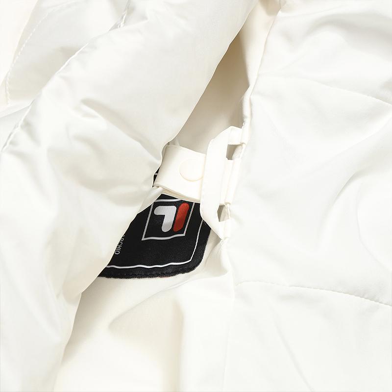 Fila Original Fashion Retro Minimalist Casual Sports Versatile Soft Comfortable Two-Piece Set Down Jacket Women Outerwear Cloud-White F11W549913FWT