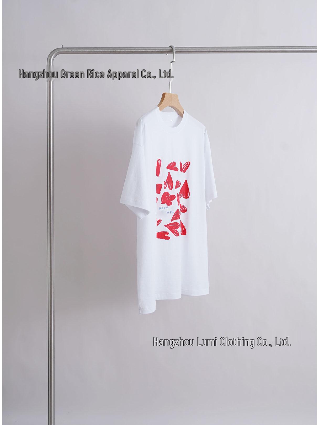 Yi Lu Heart Print 100 Cotton Soft T-shirt Large белый 3630₽