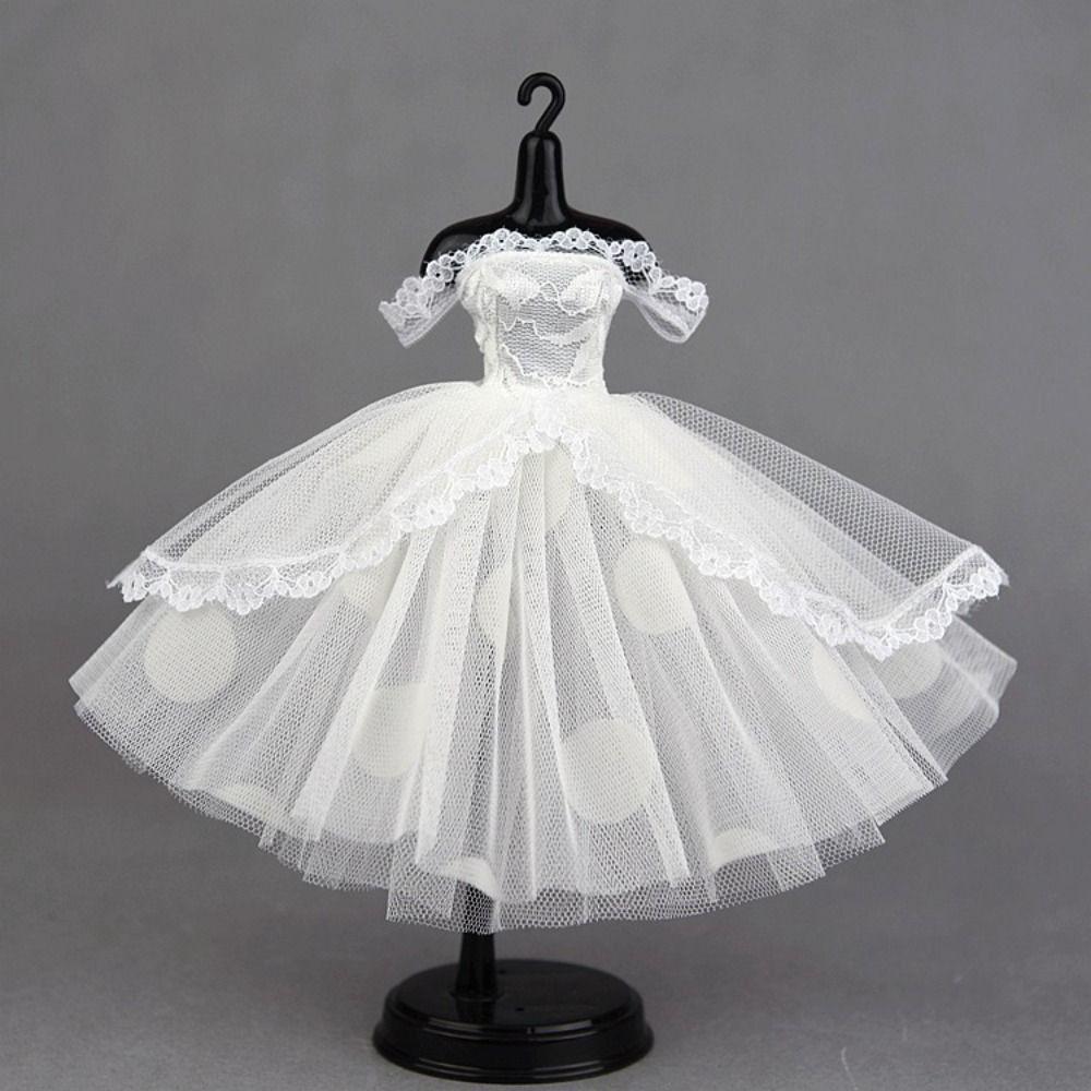 Evening Party Lace Dolls Clothes Tutu Dotted Doll Princess Dress Fashion Doll Dress  DIY Toy