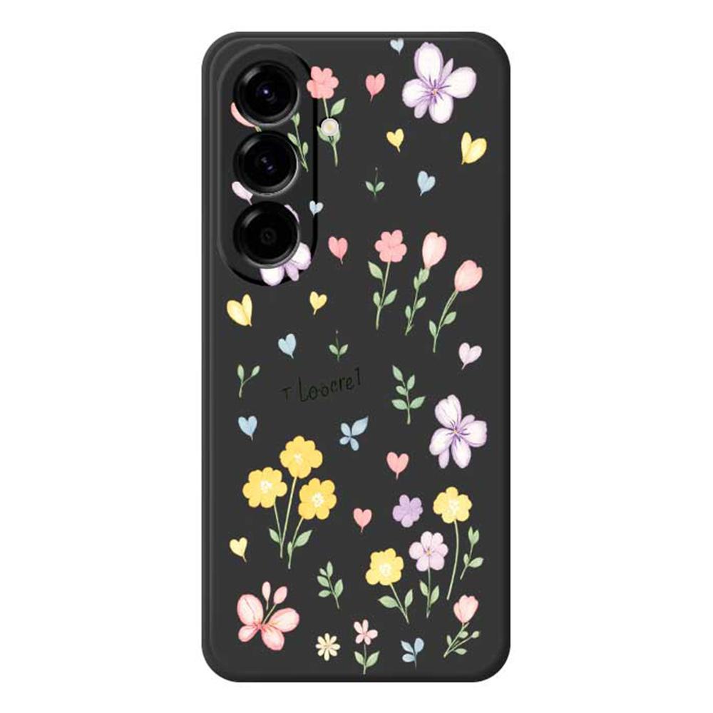 

Чехол для Samsung Galaxy A56 5G с принтом в виде мелких цветов, из ТПУ с прямыми краями, задняя крышка для телефона Black