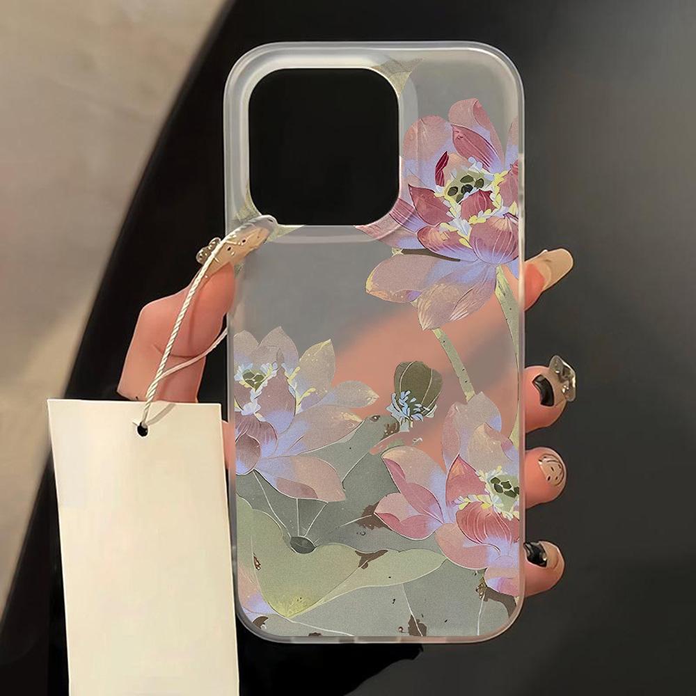

Flowers Phone Case For iPhone 16 Pro Case iPhone 13 11 12 14 15 Pro Max 13 Mini 15 Plus Translucent Slim Silky Skin Back Cover For iPhone 11Pro Max
