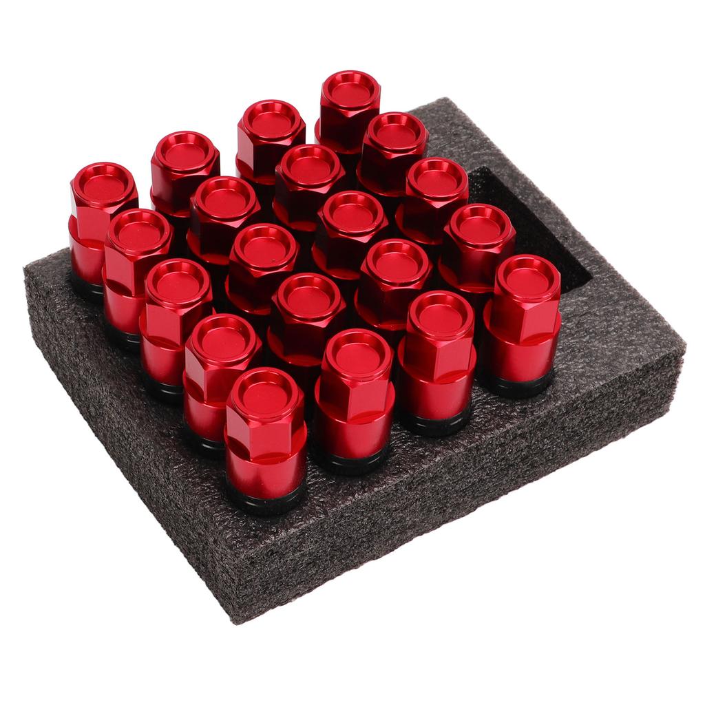 20pcs M14x1.5 Cone Seat Wheel Bolts Lug Nuts Taper Lug Bolt Universal Car Accessories for Auto Red
