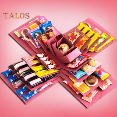 Explosions-Geschenkbox, 5-lagige Snack-Explosionsbox, DIY-Scrapbooking-Box für Jahrestag, Geburtstag, Valentinstag, Hochzeitsgeschenk