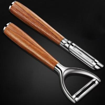 Premium Kitchen Peeler Stainless Steel Multi-functional Fruit Peeler Real Wood Handle Ultra Sharp Blade Vegetable Peeler