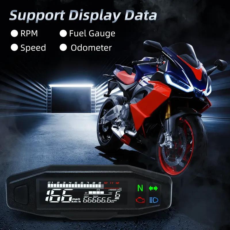 AD For Motorcycle Odometer Speedometer Tachometer 12000RPM Gear TRIP ODO Motorbike Voltage Gauge Kit Speed Gauge Tacho Meter