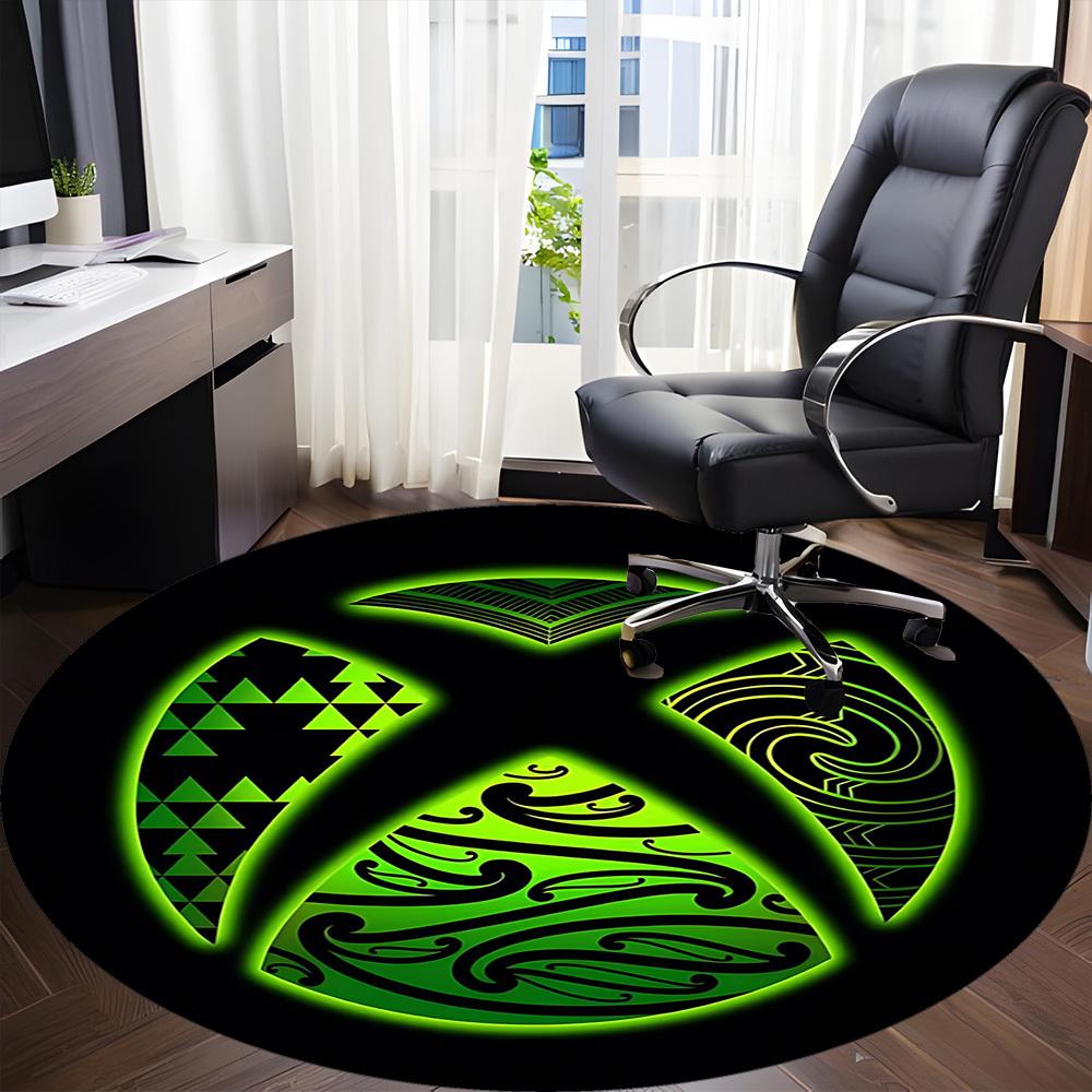1pc Gaming Culture Office Round Area Rug, Indoor Mat Suitable For Office, Under Office Chairs Bedroom Living Room Home Decor, Room Deco