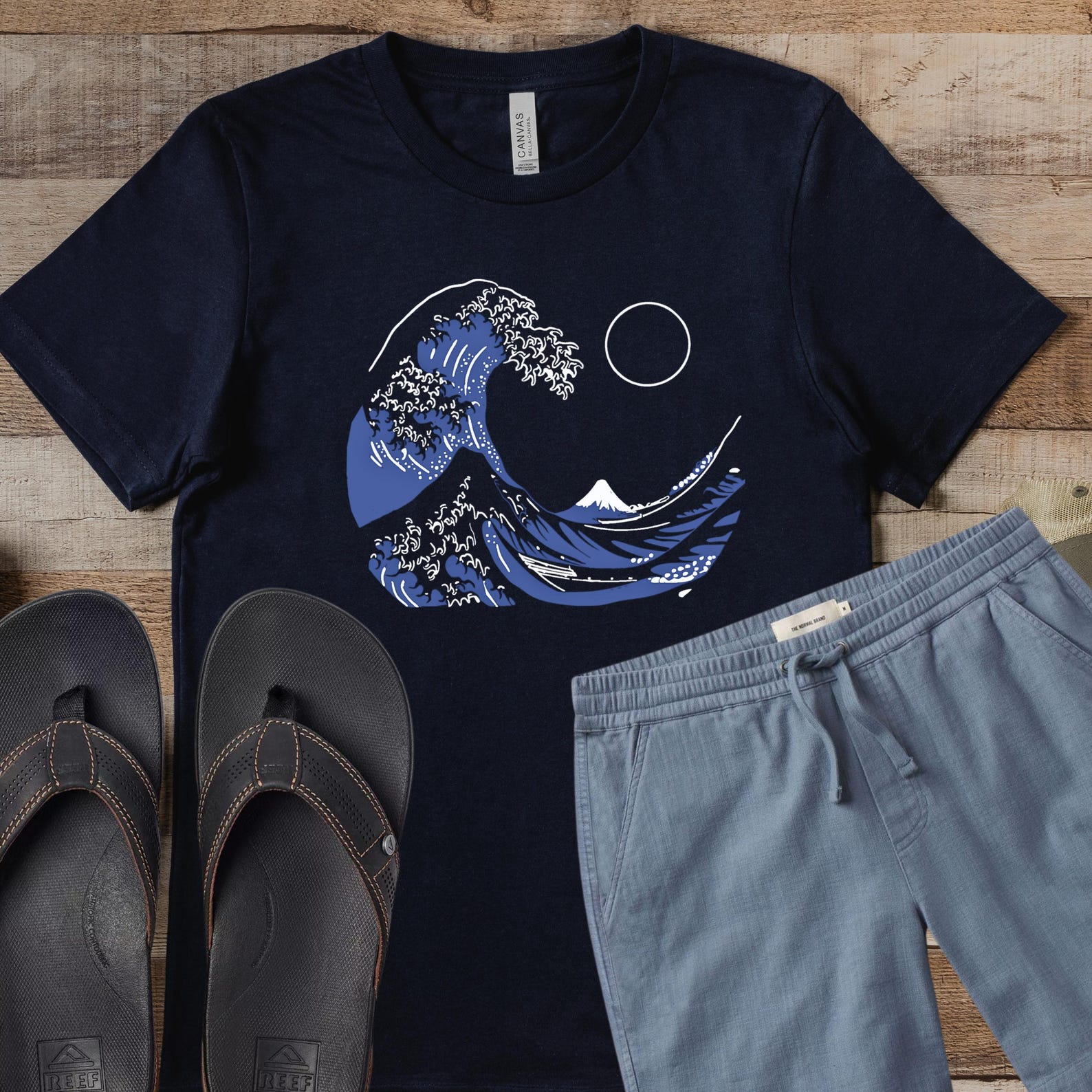 The Wave T-Shirt, Japanese Art, Hokusai Kanagawa Print 3XL