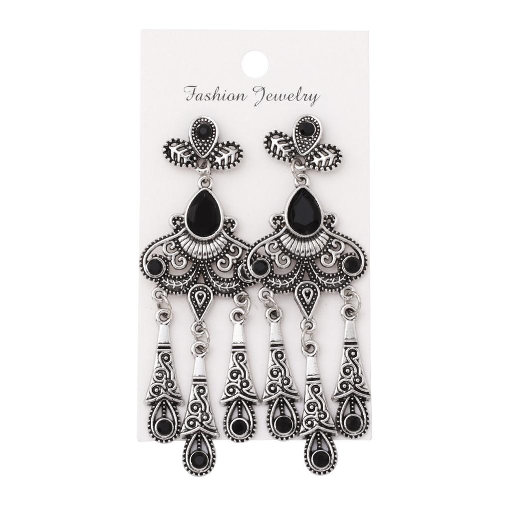 Popular Stud Earrings, Jewelry, European and American Fashion Creative Bohemian Retro Water Drop Fringed Long Earrings