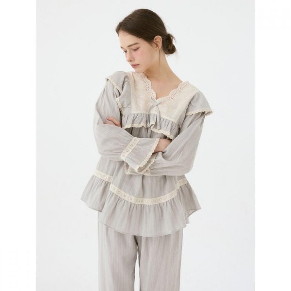 Lunaluz Women S Cotton V Neck Long SleeVe Two Piece pajamaS Grace
