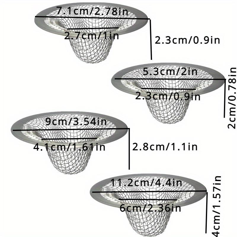 3pcs Small Drain Basket,Stainless Steel Sink Drain Strainer,3 Piece Drain Hair Collector for Laundry,Mop Sinks