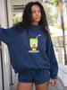 Women's Long Sleeve Versatile Letter Print Sweatshirt, Heavyweight Casual, Mid-High Neck, for Spring and Autumn
