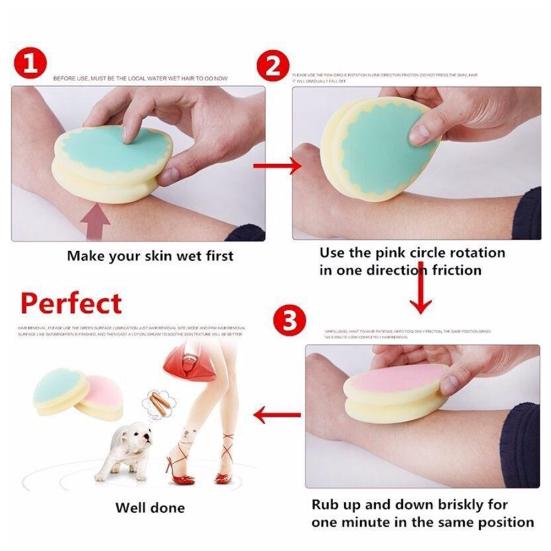 Unisex Painless Depilation Sponge Heart Round Water Drop Shaped Hair Remover